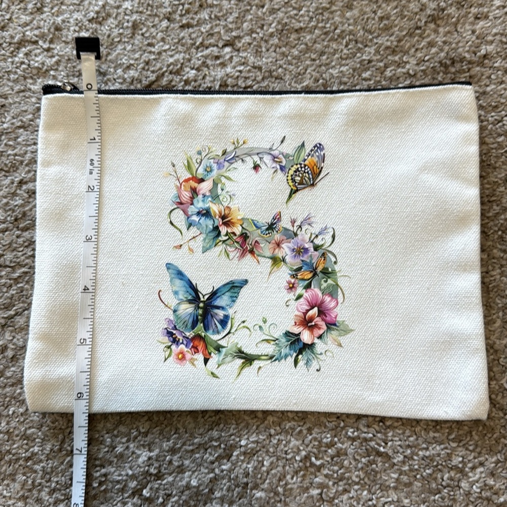 Floral Butterfly Canvas Pouch - Picture 5 of 5